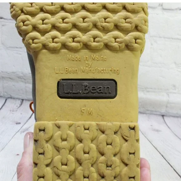 LL Bean Brown Leather Lace Up Plaid Lined Ankle Duck Boots Size 9 M - Picture 8 of 9